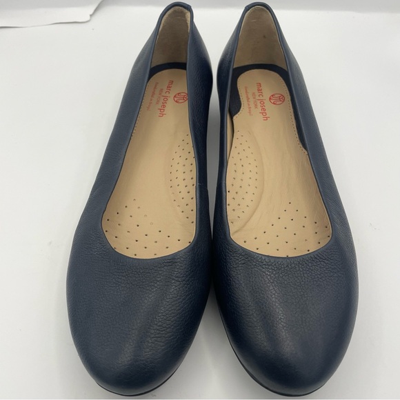 MARC JOSEPH leather cushion navy blue slip on flats women Size 7 1/2 - Picture 5 of 10